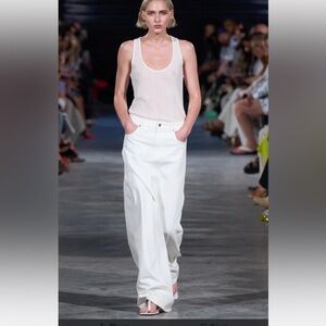 Tibi white denim maxi skirt - size 26